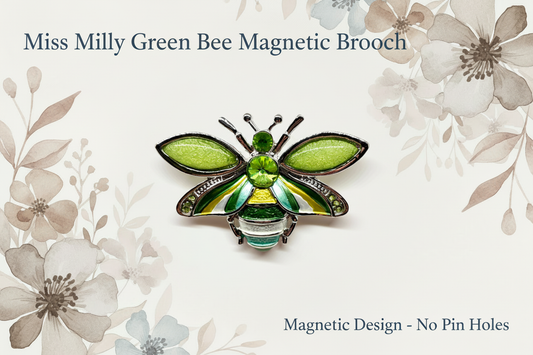 Miss Milly Green Bee Magnetic Brooch from Pixi Daisy