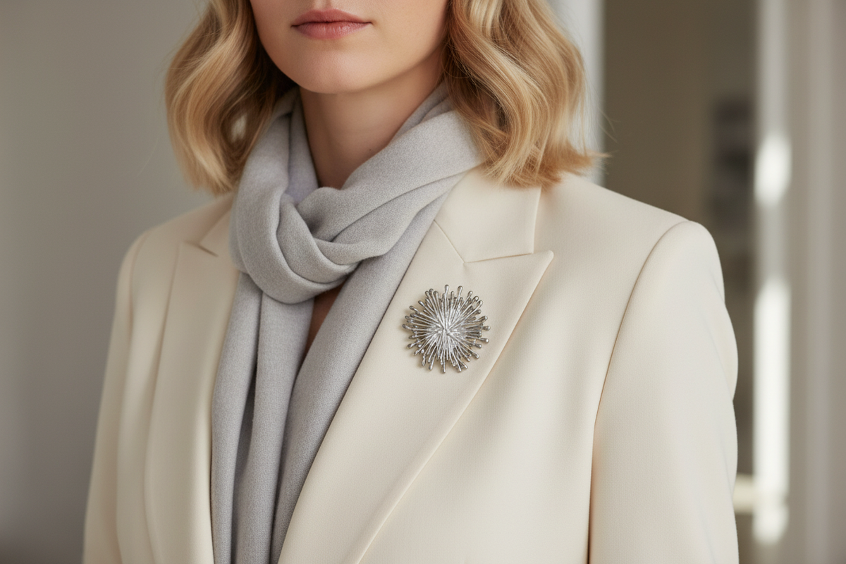 Miss Milly Matt Silver Spoke Brooch from Pixi Daisy