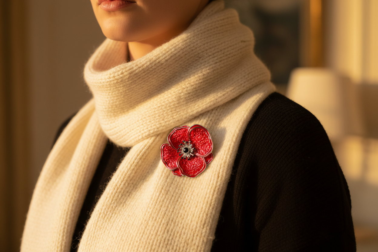Miss Milly Poppy Magnetic Brooch from Pixi Daisy