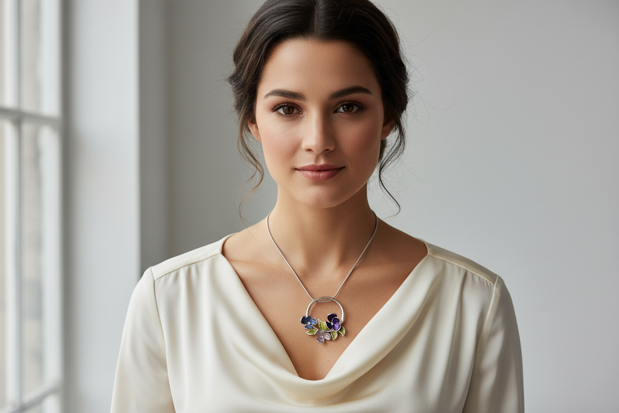 Miss Milly Purple Viola Necklace from ixi Daisy