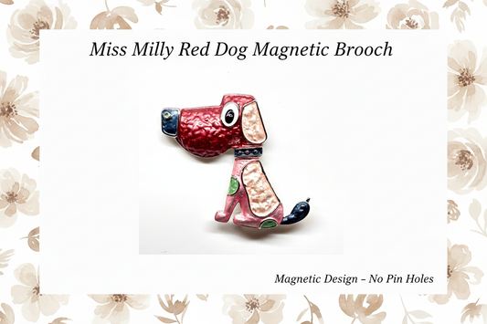 Miss Milly Red Dog Magnetic Brooch from Pixi Daisy