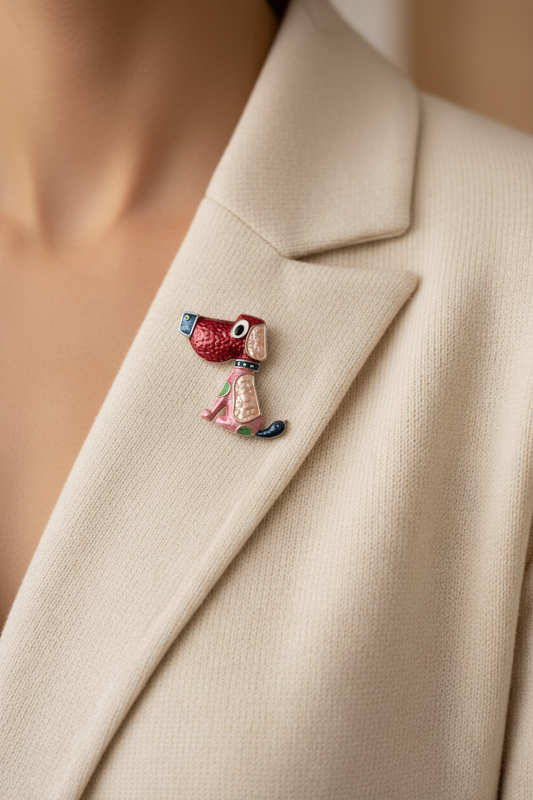 Miss Milly Red Dog Magnetic Brooch from Pixi Daisy