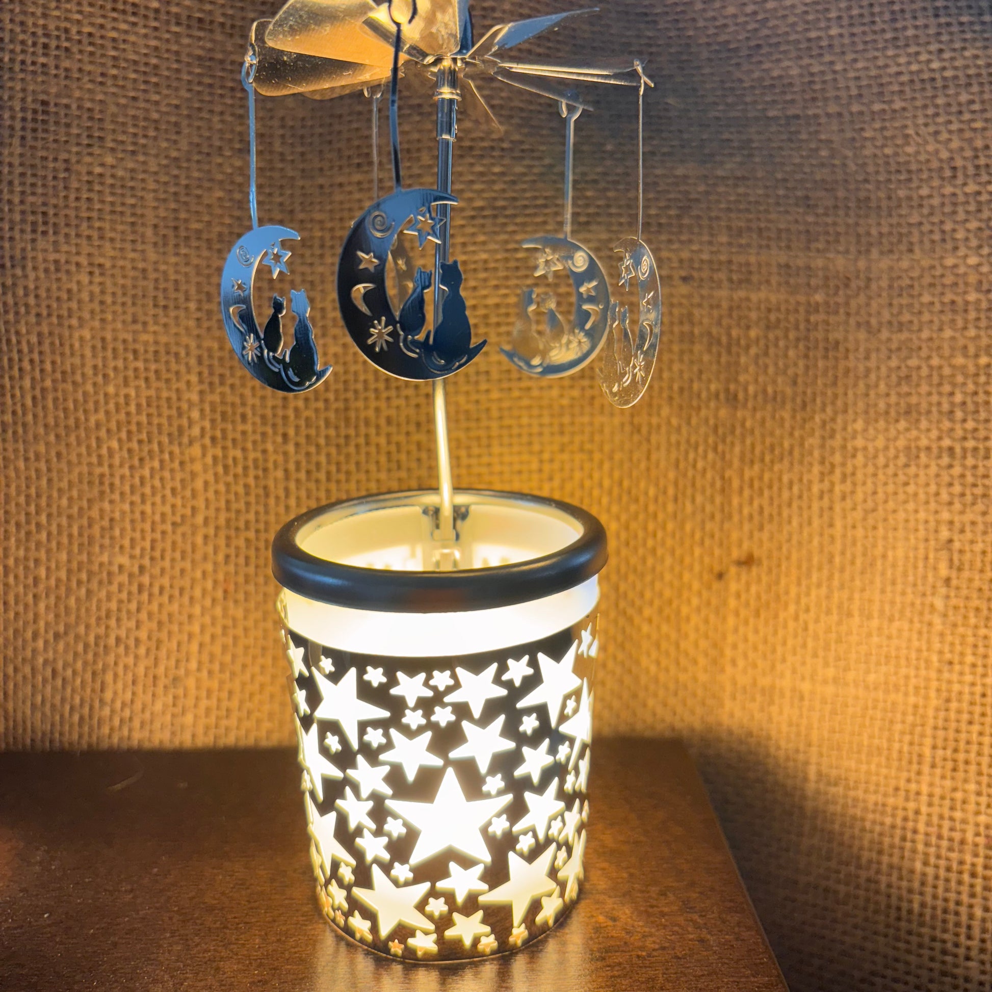 Moon & Cat Teal light holder from Pixi Daisy