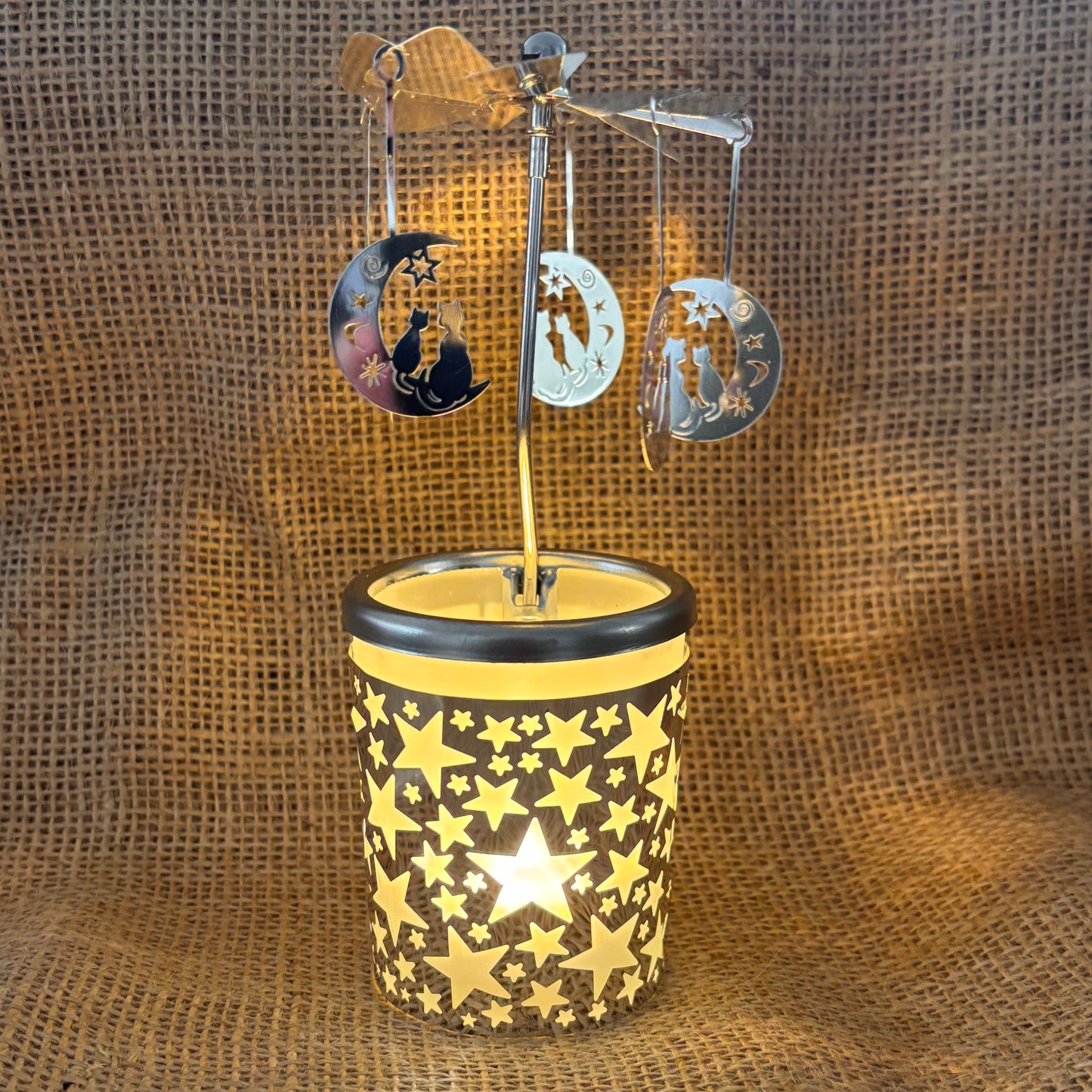 Moon & Cat Teal light holder from Pixi Daisy