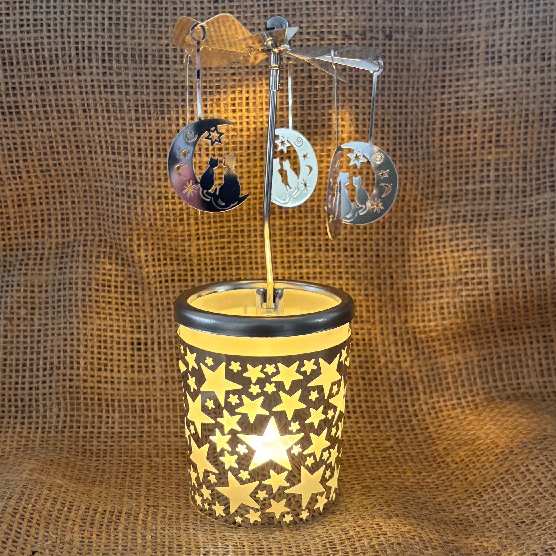 Moon & Cat Teal light holder from Pixi Daisy
