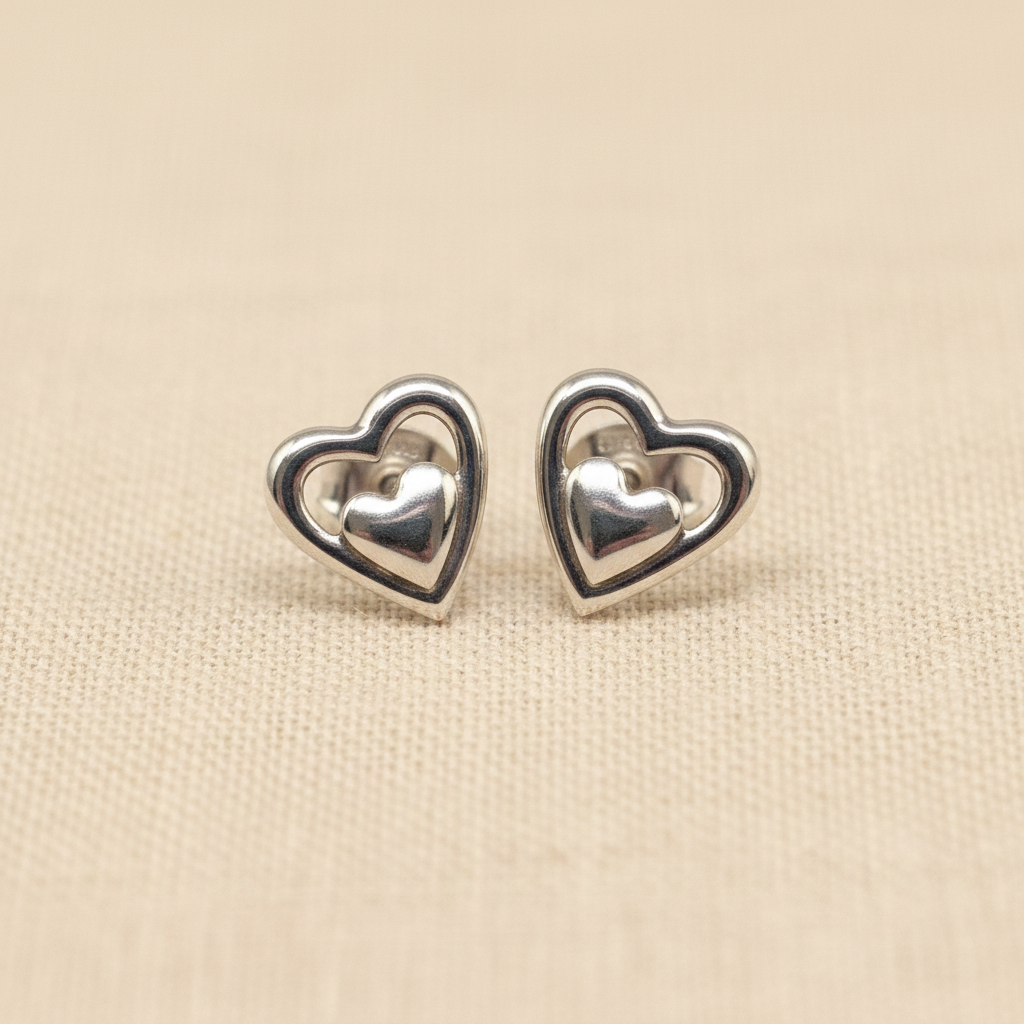Nested Heart Stud Earrings from pixi daisy