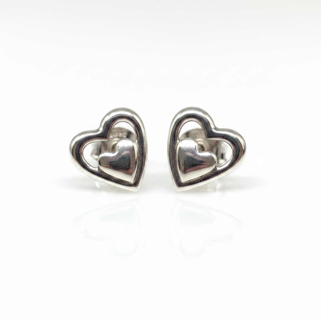 Nested Heart Studs – Hero Shot