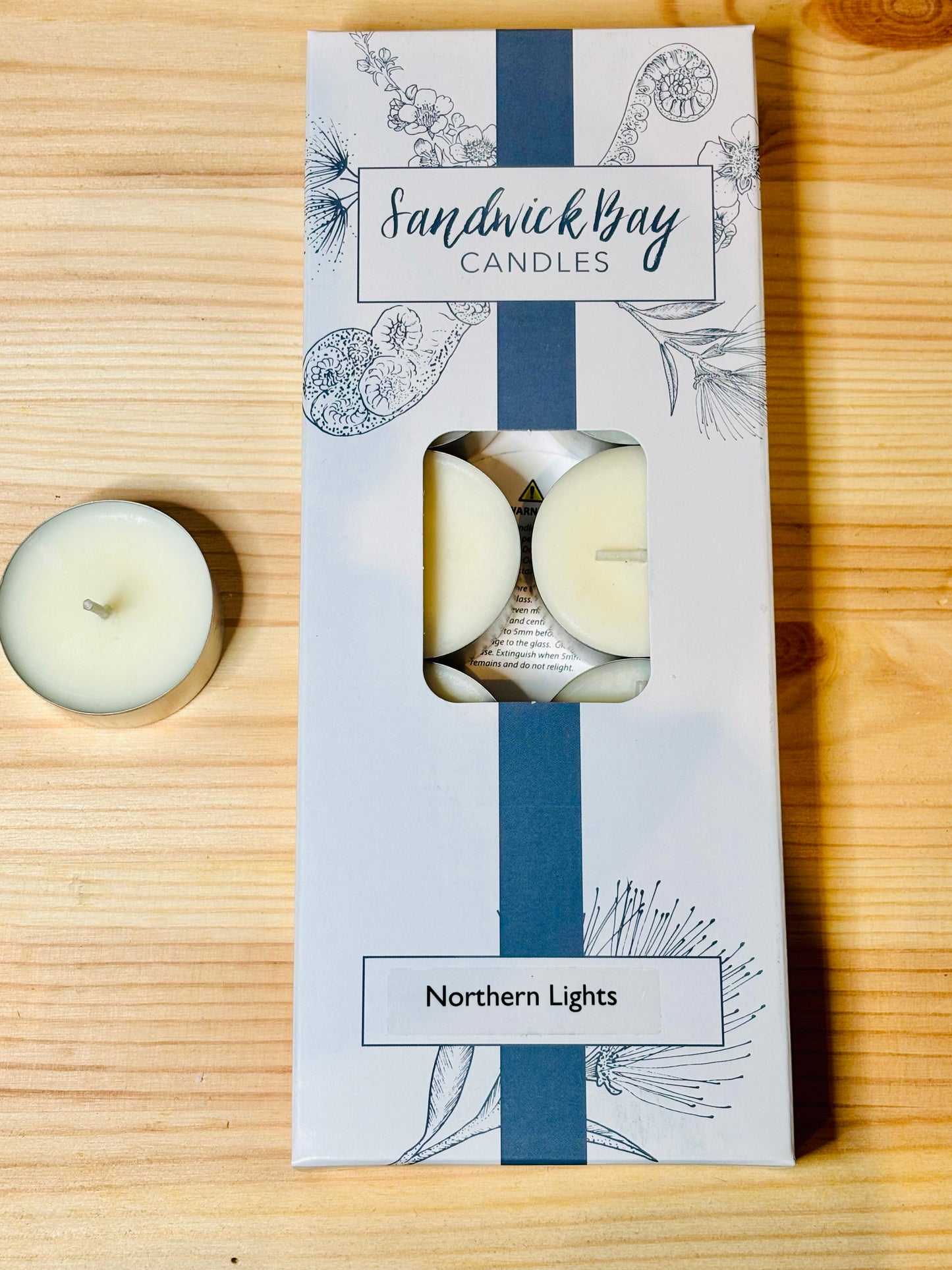 Sandwick Bay Northern Lights Tea Lights from Pixi Daisy