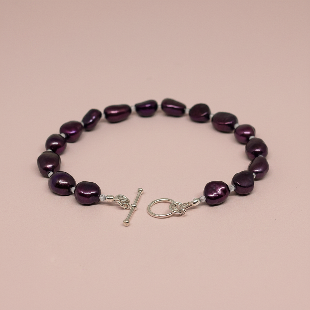 Burgundy Freshwarer Pearl Bracelet - pixi daisy