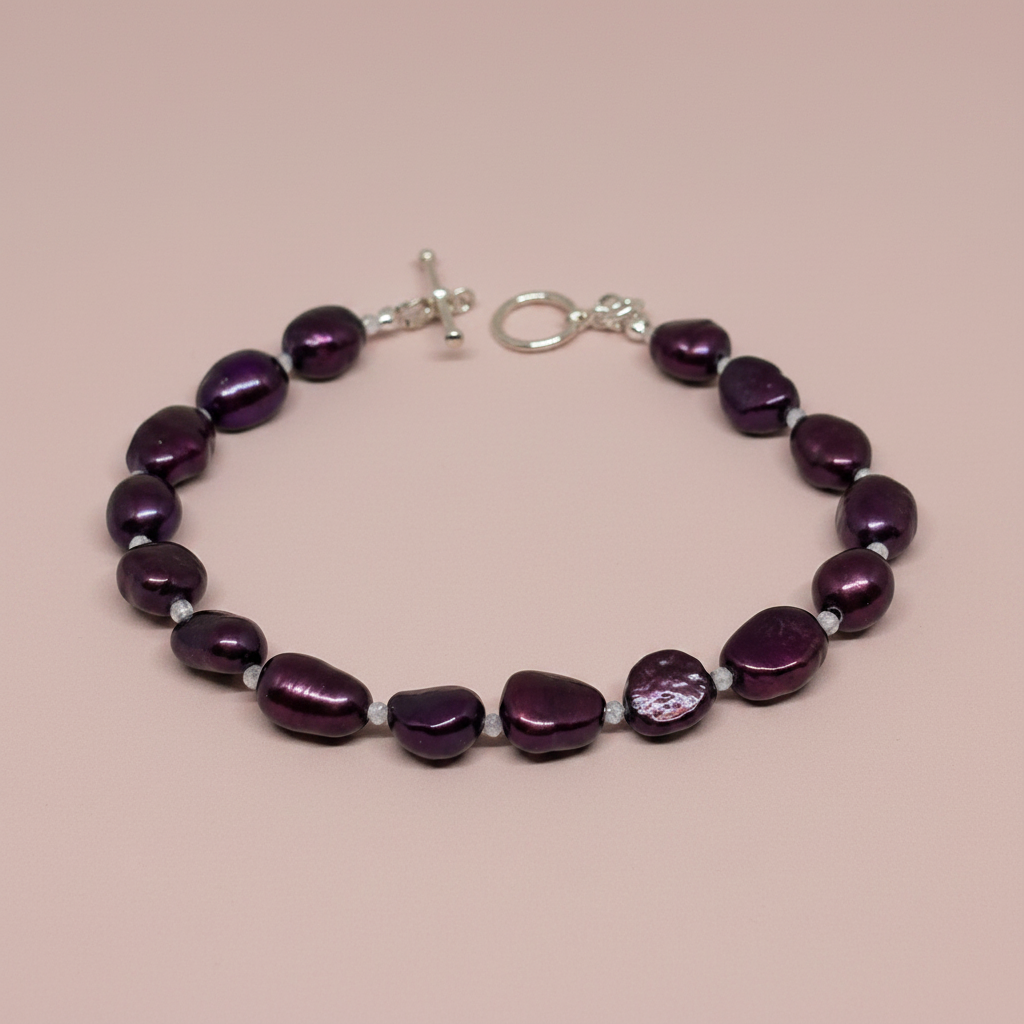 Burgundy Freshwarer Pearl Bracelet - pixi daisy