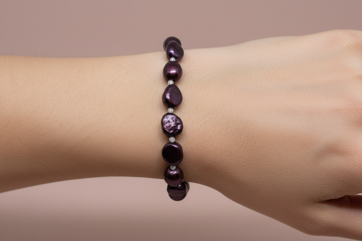 Burgundy Freshwarer Pearl Bracelet - pixi daisy