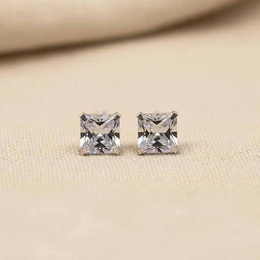 Princess Cut Clear CZ Stud Earrings from pixi daisy