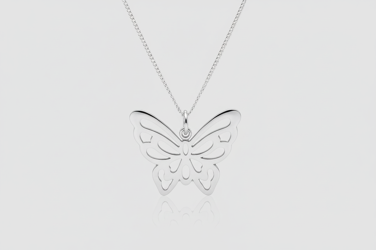 silver butterfly pendant from Pixi Daisy
