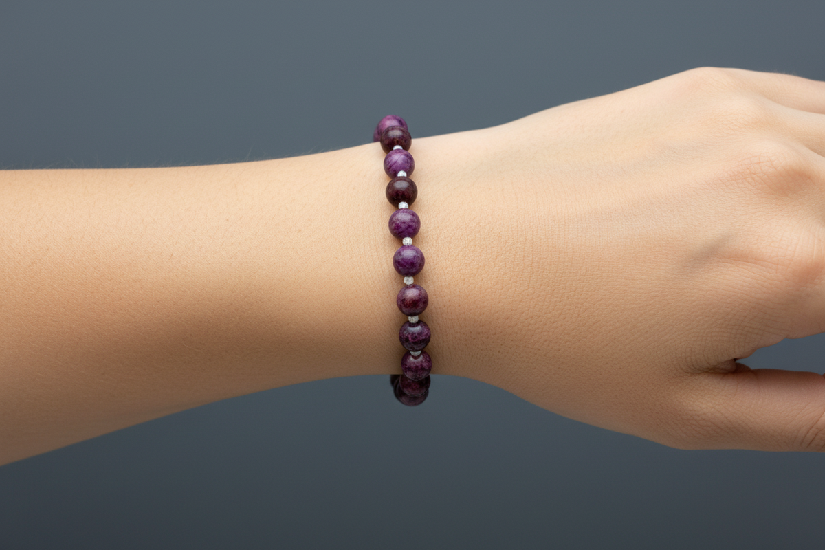 Purple crazy lace agate bracelet from pixi daisy
