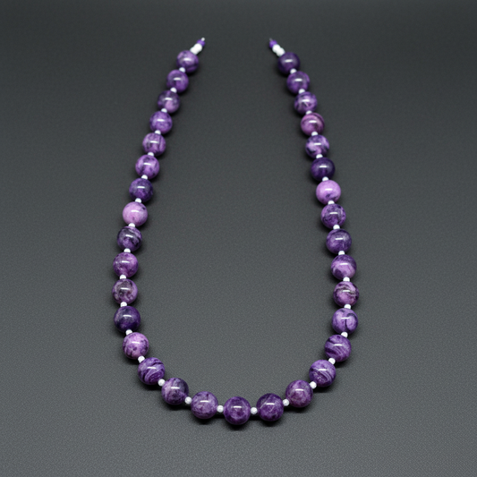 Purple crazy lace agate neckalce from pixi daisy