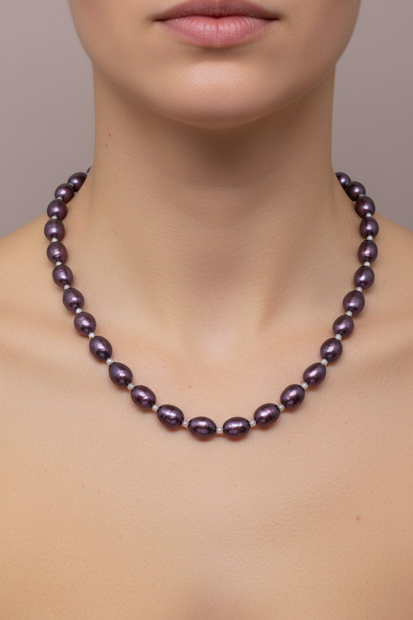 Burgundy Freshwater Pearl Necklace from Pixi Daisy