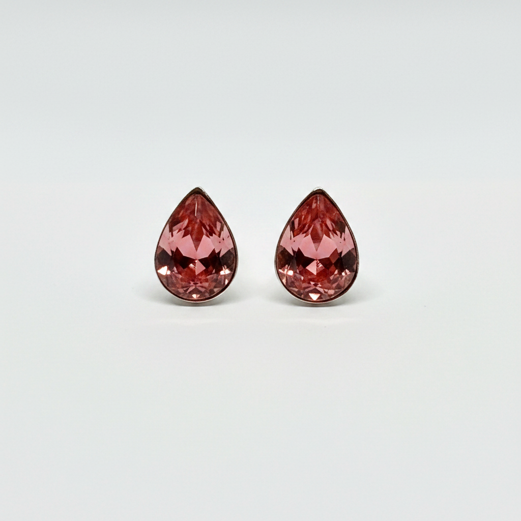 Red Crystal Teardrop Ear Studs from pixi daisy