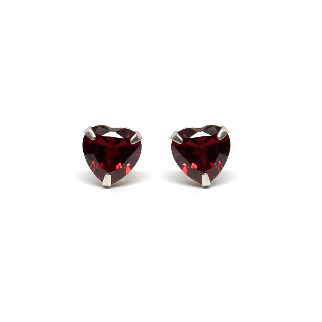 Red Heart Crystal Ear Studs from pixi daisy