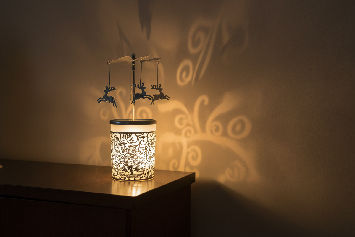 Reindeer Carousel - Cosy Sideboard with Wall Reflections
