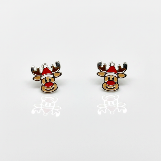 Reindeer Sterling Silver Ear Studs from Pixi Daisy