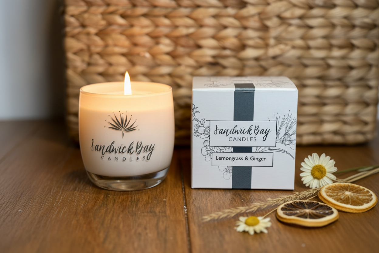Sandwick Bay Lemongrass & Ginger Candle from Pixi Daisy