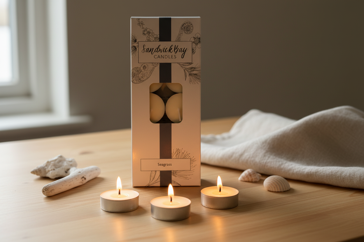 Sandwick Bay Seagrass Tea Lights from Pixi Daisy