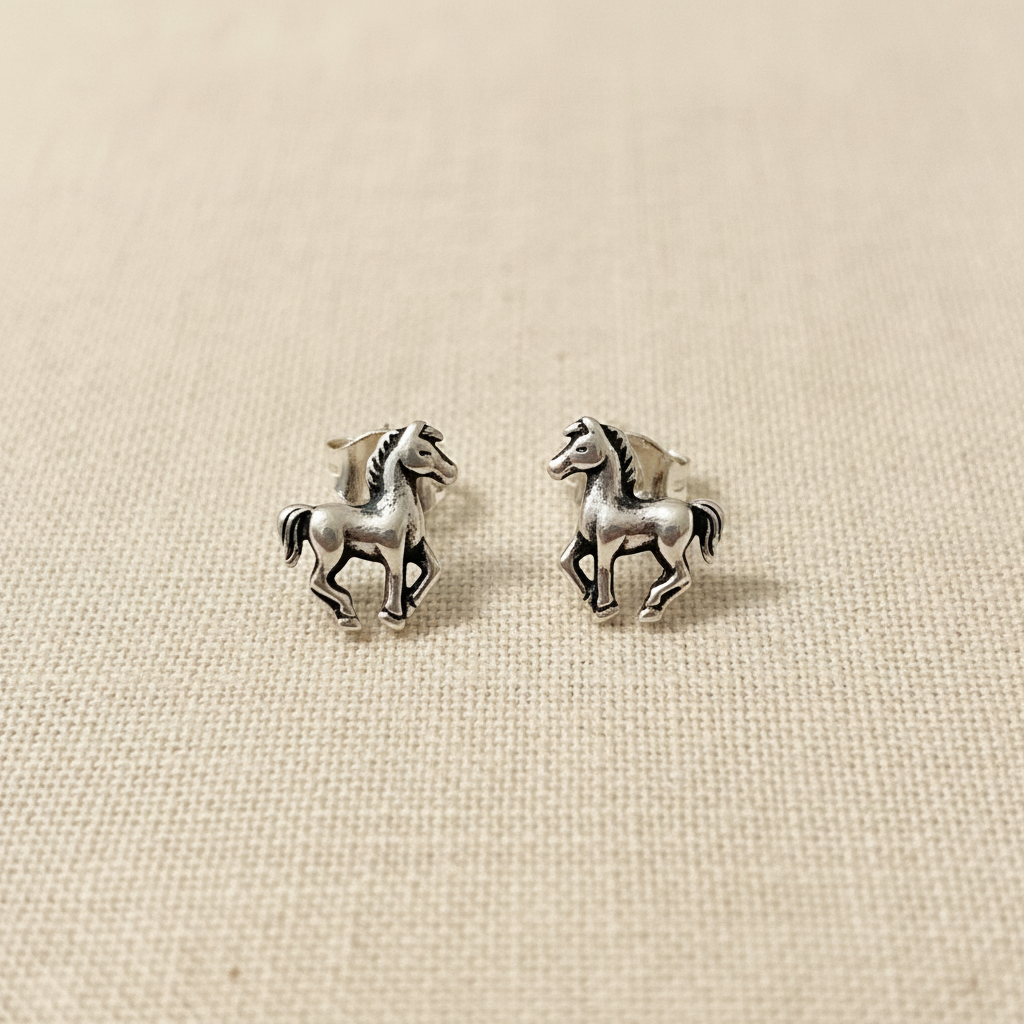 Sterling Silver Horse Stud Earrings from pixi daisy