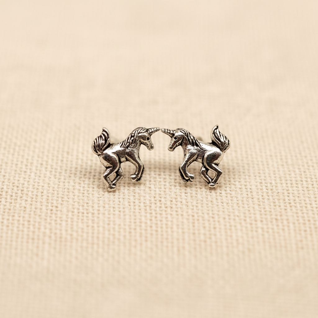 Sterling Silver Unicorn Stud Earrings from pixi daisy