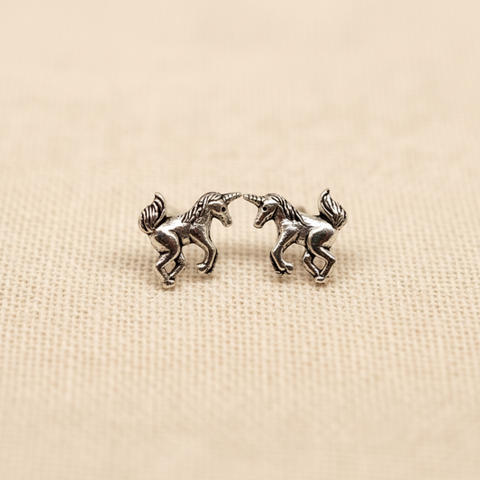 Sterling Silver Unicorn Stud Earrings from pixi daisy