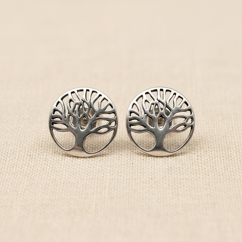 Tree of Life Round Stud Earrings from pixi daisy
