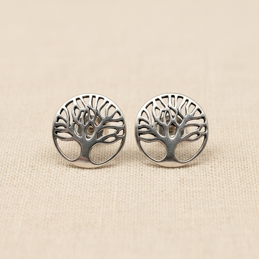 Tree of Life Round Stud Earrings from pixi daisy