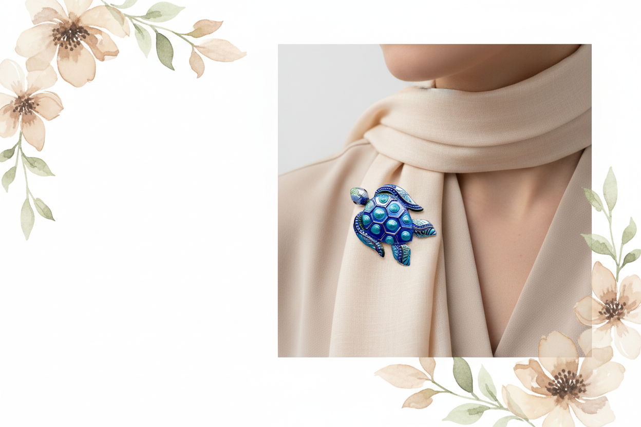 Miss Milly Magnetic Turtle brooch from Pixi Daisy