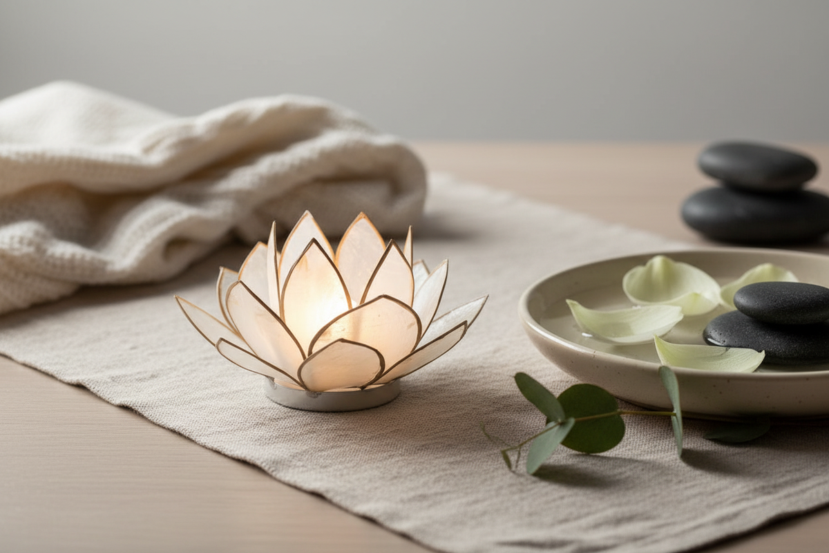 White Lotus Flower Tea Light Holder from Pixi Daisy
