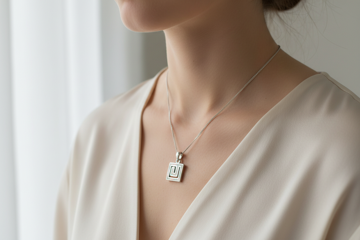 Square white opal pendant from Pixi Daisy