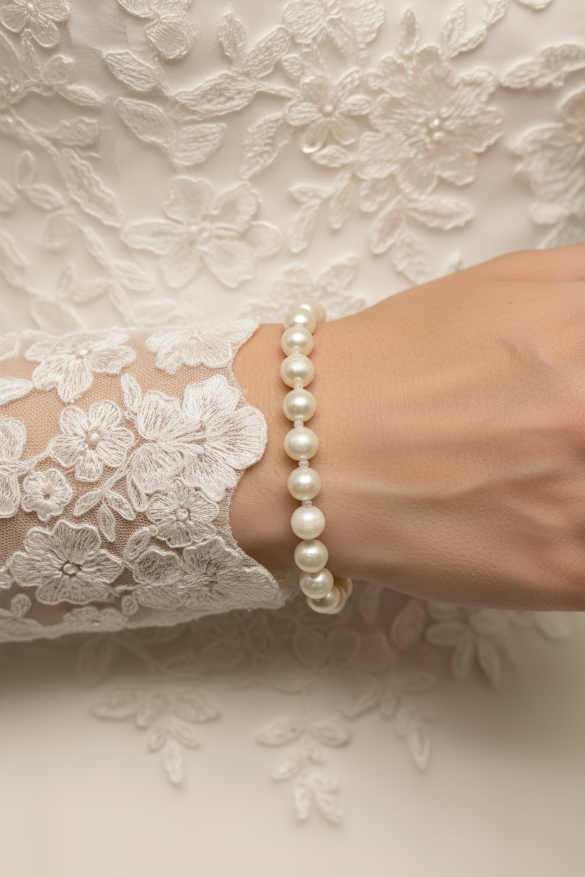 White Freshwater Pearl Bracelet - pixi daisy