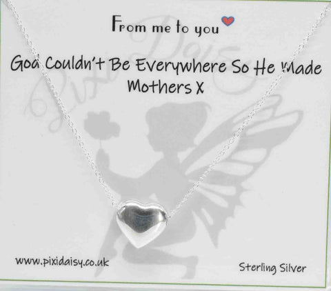 God Made Mothers Sterling Silver Sentiment Necklace - pixi-daisy