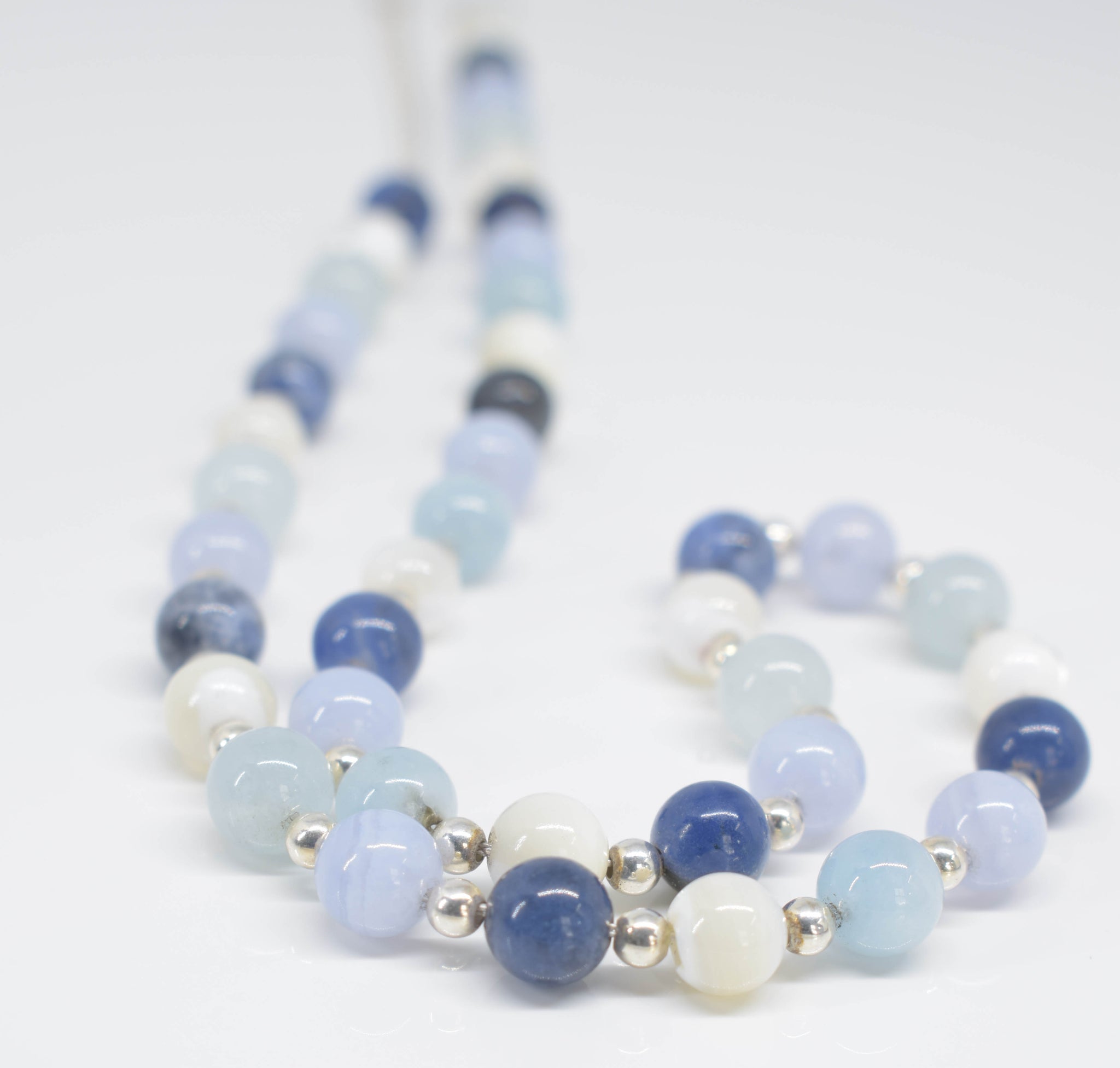 Handmade Mixed Blues Necklace - Pixi Daisy