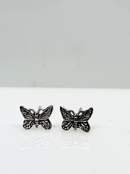 Butterfly Sterling Silver Stud Earrings - pixi-daisy