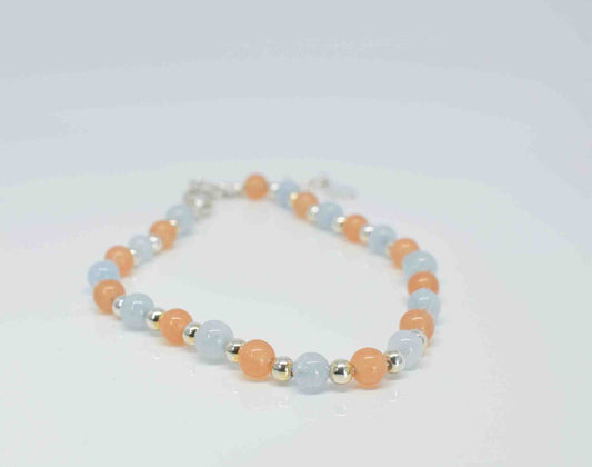 Handmade Aquamarine & Jade Bracelet _ Pixi Daisy