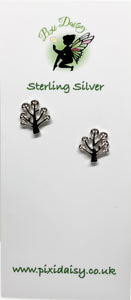 Silver Tree Ear Studs from Pixi Daisy