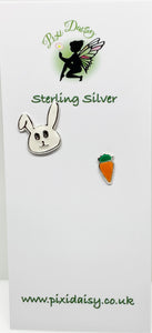 Rabbit and Carrot Ear Studs from Pixi Daisy