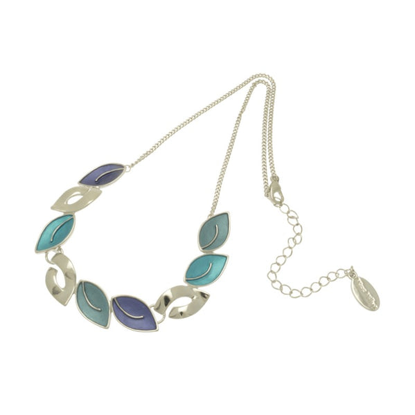 Miss Milly Blue & Turquoise Leaf Necklace from Pixi Daisy
