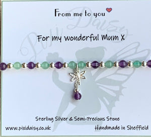 For My Wonderful Mum Stretch Sentiment Bracelet - pixi-daisy