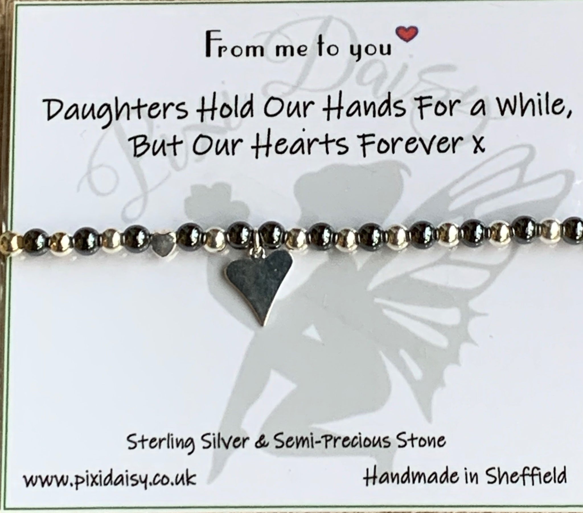Daughters Hold Our Hearts Stretch Sentiment Bracelet - pixi-daisy
