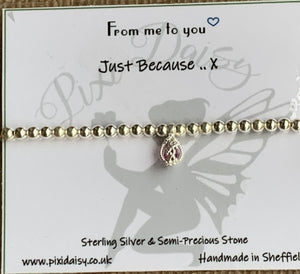 Just Because ....... Sterling Silver Stretch Sentiment Bracelet - pixi-daisy