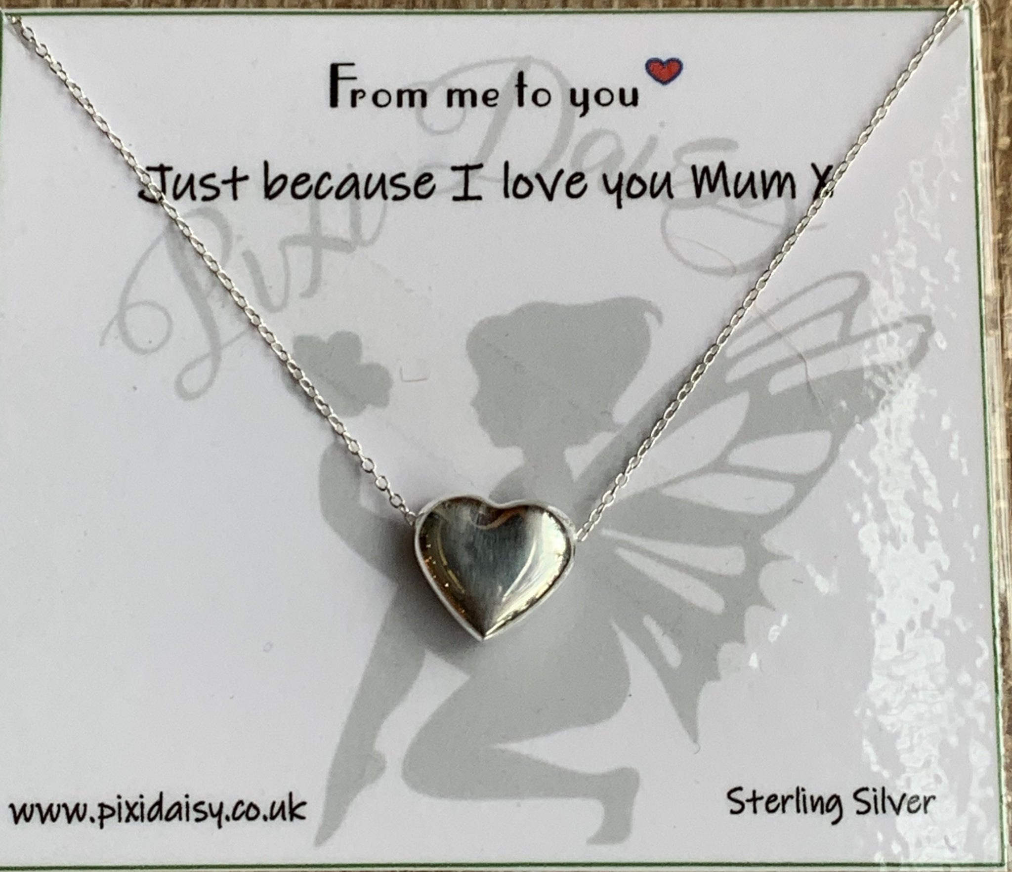 Love You Mum Sterling Silver Sentiment Necklace - pixi-daisy