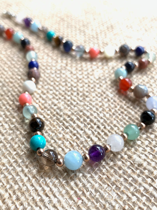 Pietre Mistre Rose Gold Semi Precious Necklace - pixi-daisy