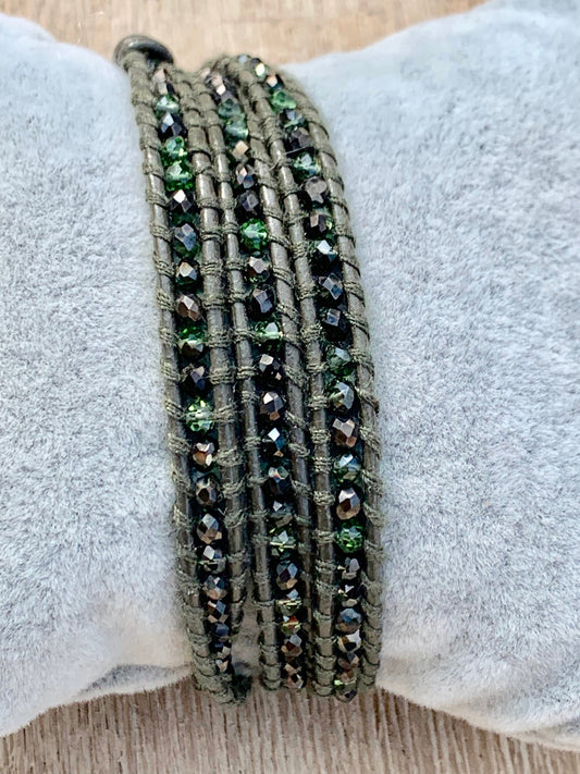 BoHo Betty Olive Twist 3 Wrap Bracelet - pixi-daisy