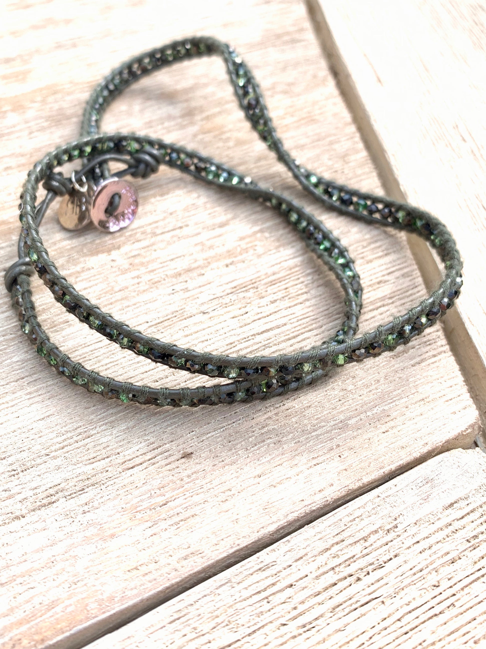 BoHo Betty Olive Twist 3 Wrap Bracelet - pixi-daisy