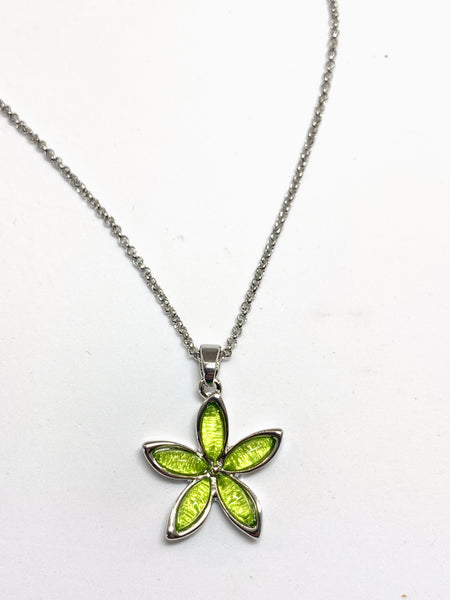 Miss Milly Lime Green Flower Necklace - pixi-daisy